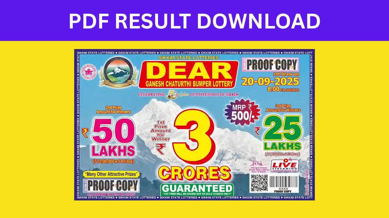 Dear Ganesh Chaturthi Bumper Lottery Result